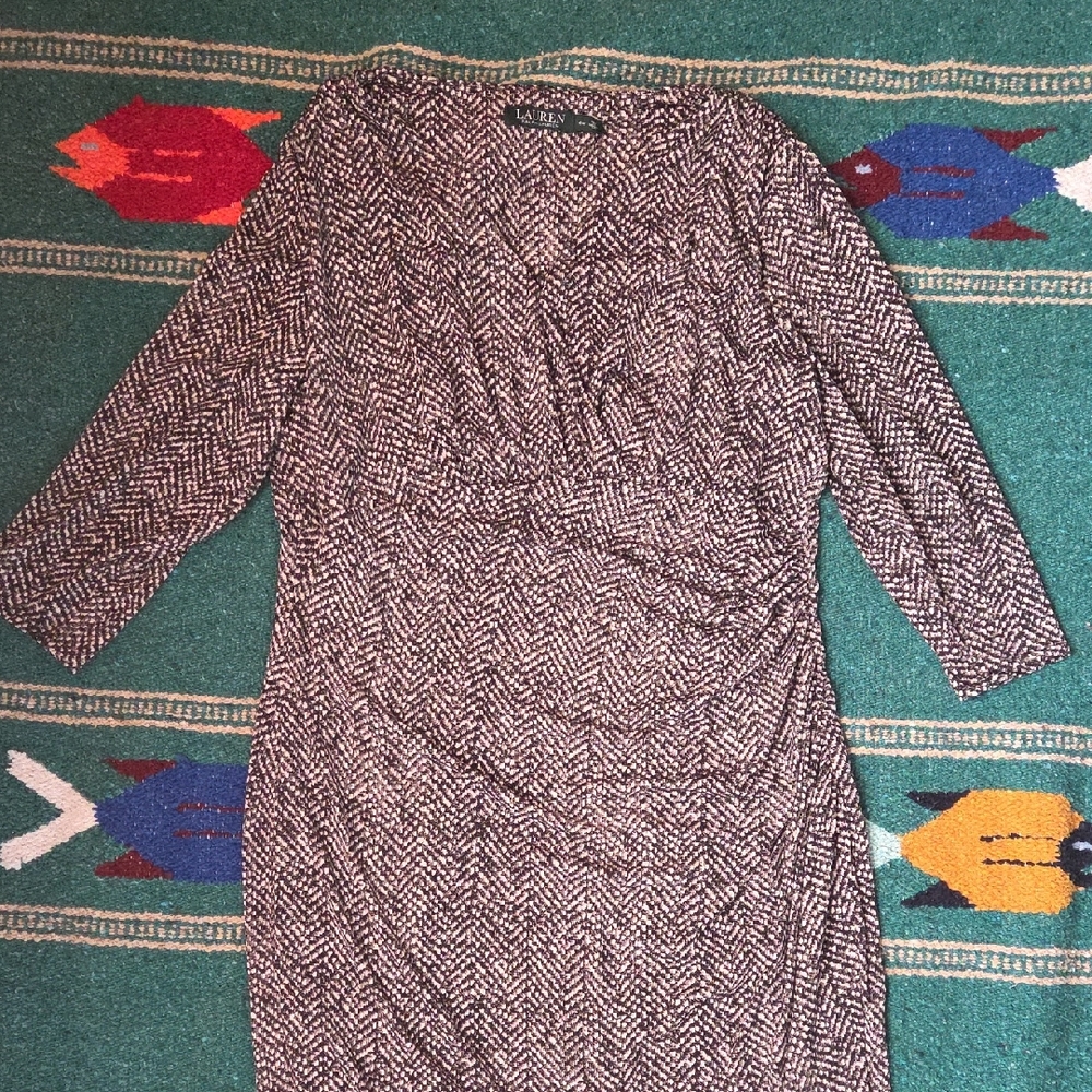 Ralph Lauren Black and White Long Sleeve Dress